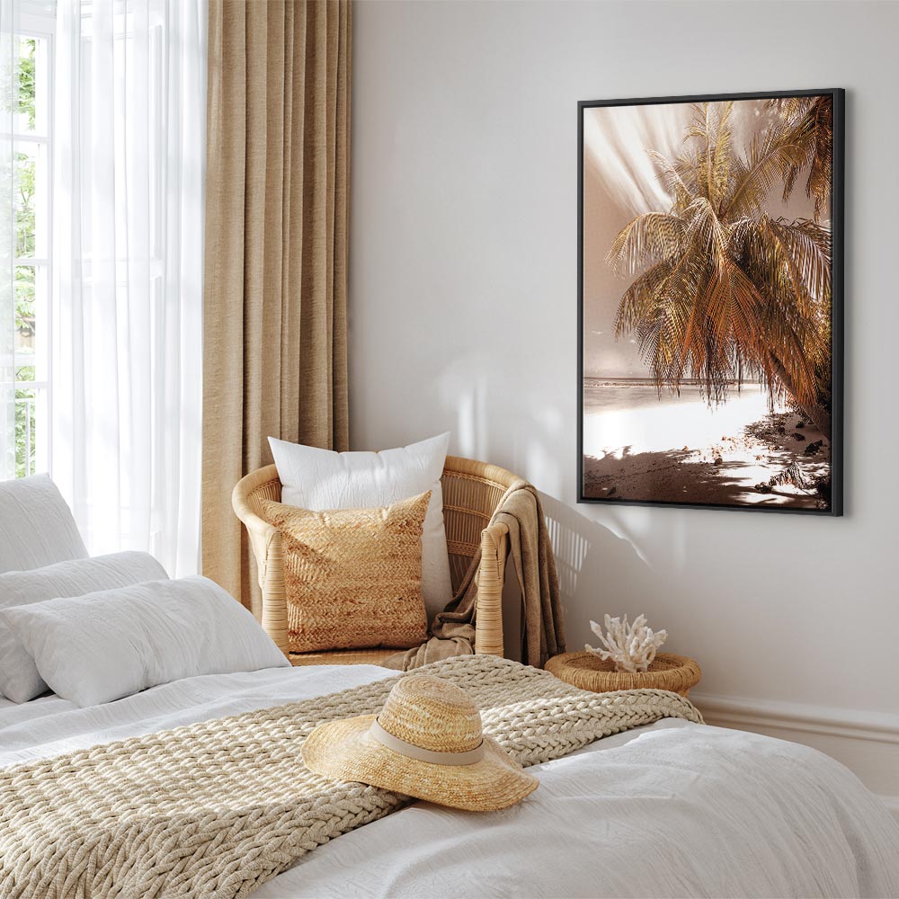 Palm Shadow Tropical Canvas Print