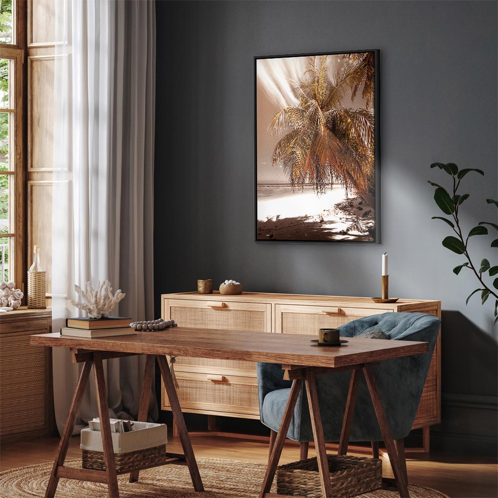 Palm Shadow Tropical Canvas Print