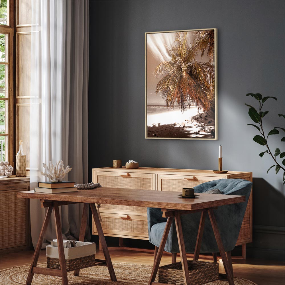 Palm Shadow Tropical Canvas Print