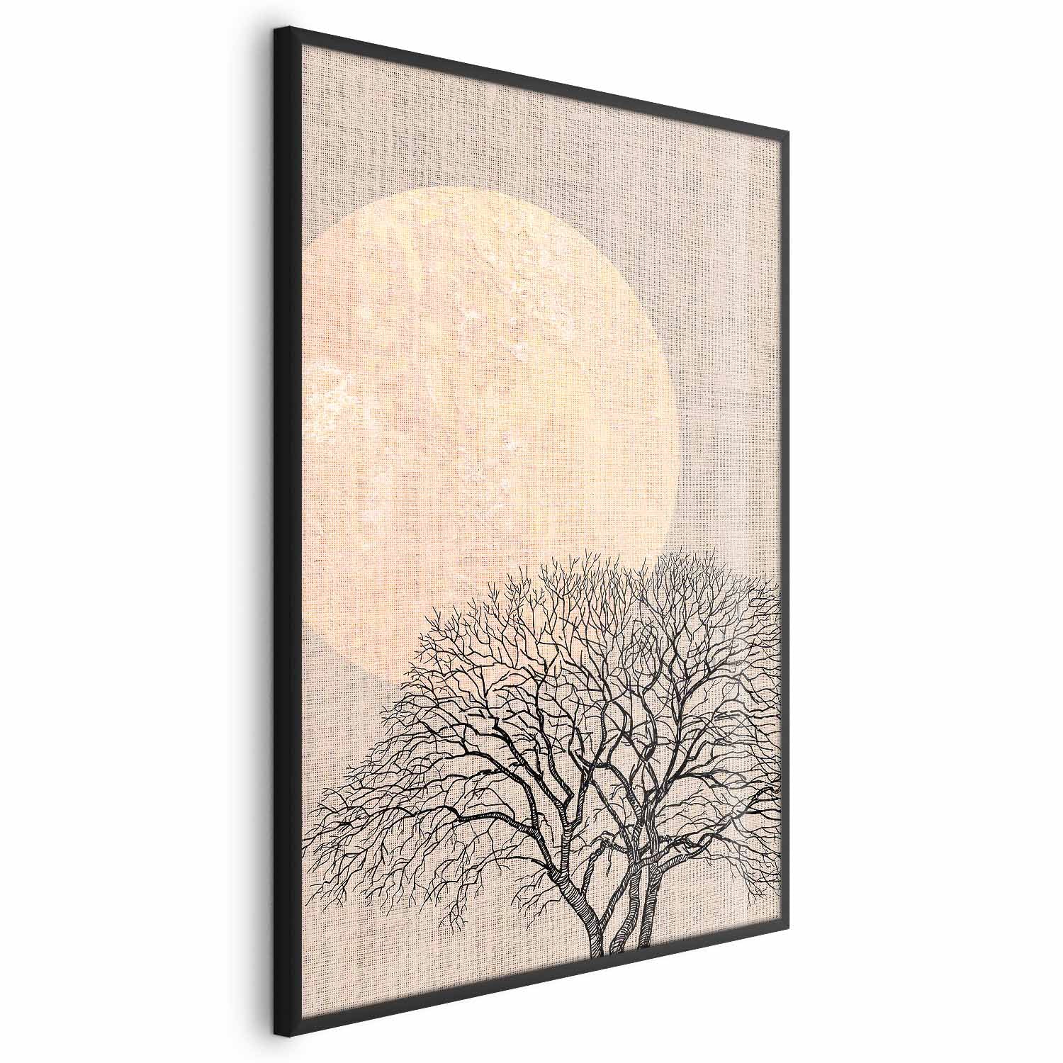 Morning Full Moon Forest Landscape Poster