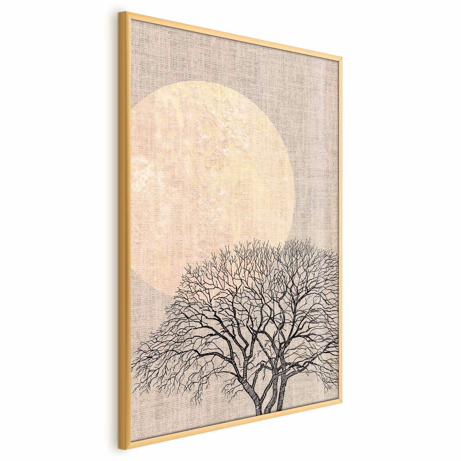 Morning Full Moon Forest Landscape Poster