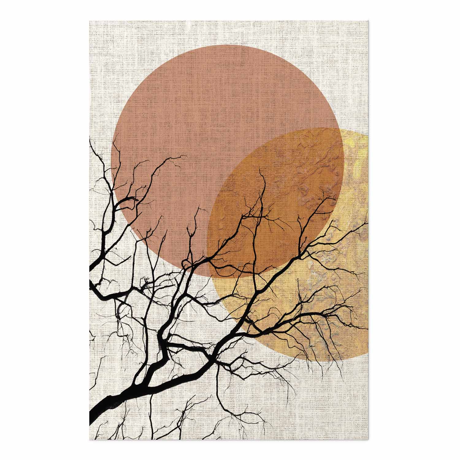 Double Moon Abstract Forest Texture Poster