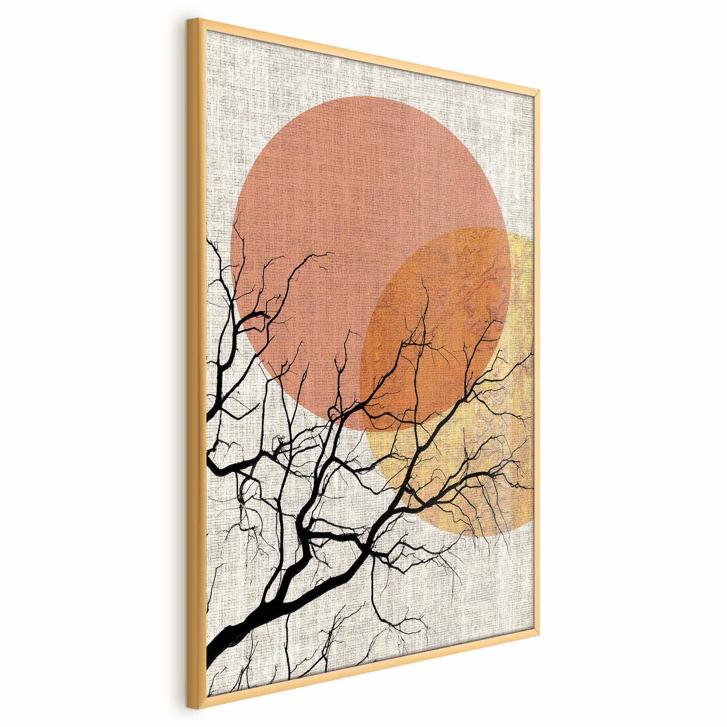 Double Moon Abstract Forest Texture Poster