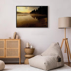 Autumn Lake Sunset Landscape Canvas Print