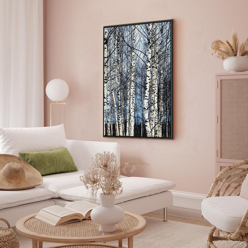 Frosty Winter Forest Vertical Canvas Print