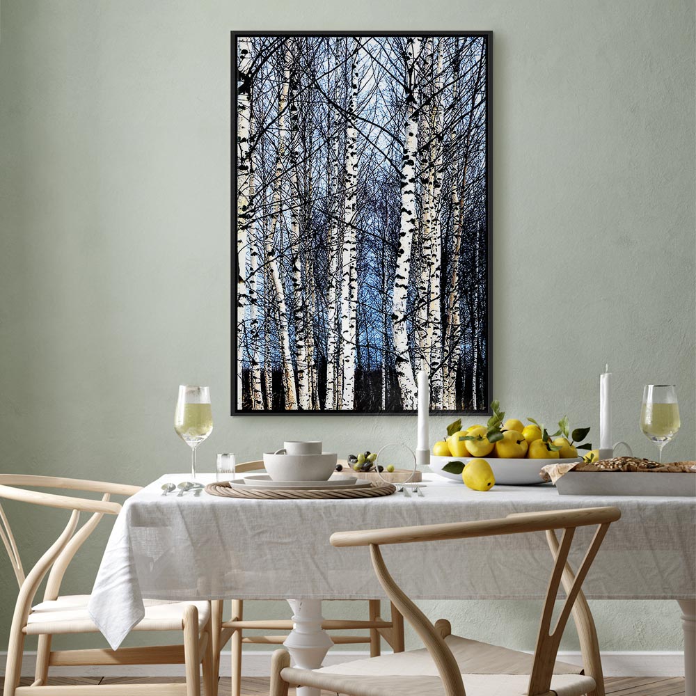 Frosty Winter Forest Vertical Canvas Print