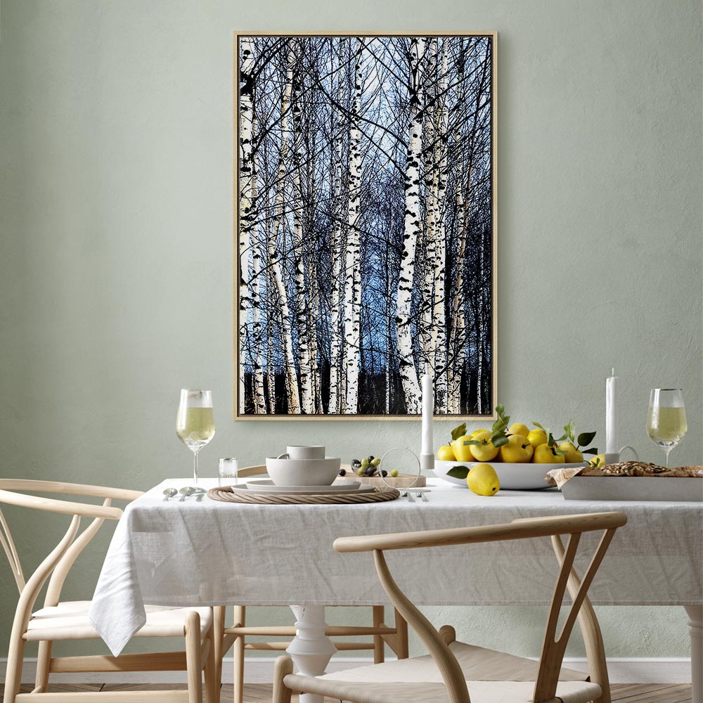 Frosty Winter Forest Vertical Canvas Print