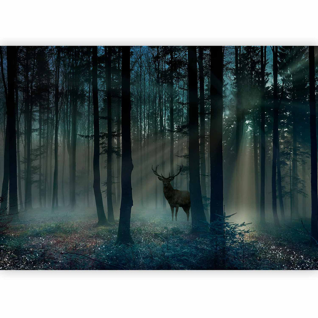 Mystical Forest Deer Landscape Wall Mural