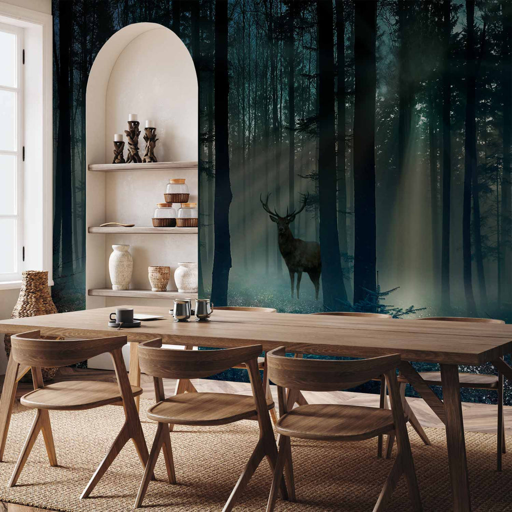 Mystical Forest Deer Landscape Wall Mural