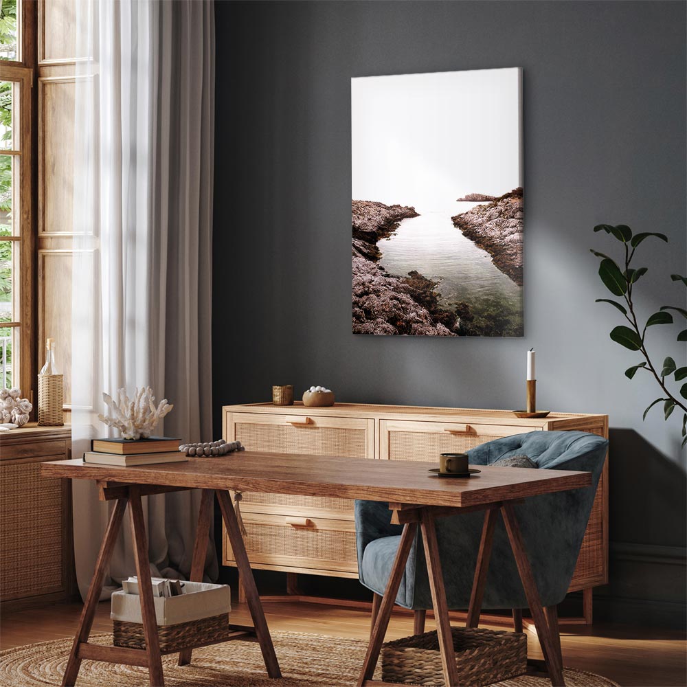 Rocky Harbor Water Stone Vertical Canvas Print