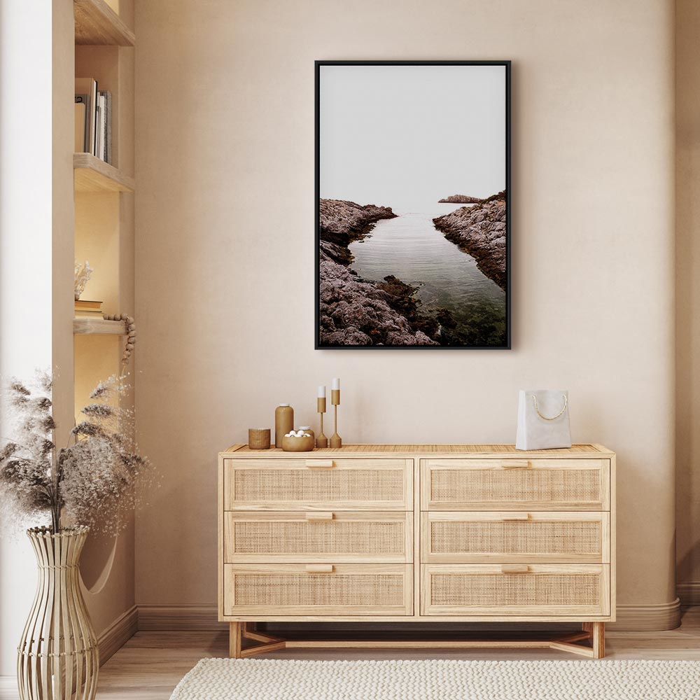 Rocky Harbor Water Stone Vertical Canvas Print