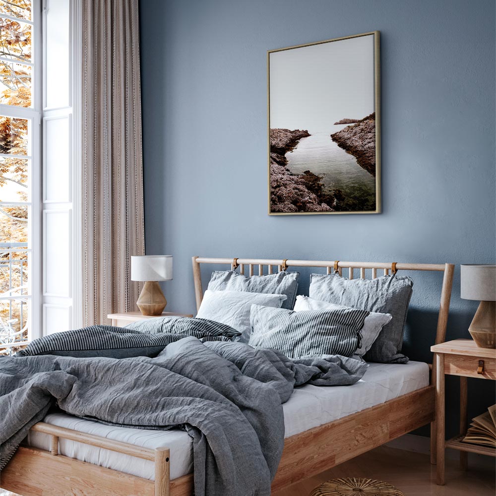 Rocky Harbor Water Stone Vertical Canvas Print