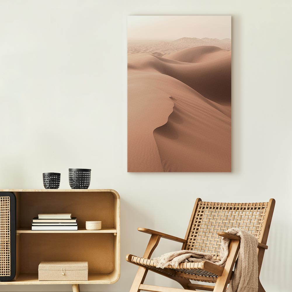 Sandy Desert Landscape Vertical Canvas Print