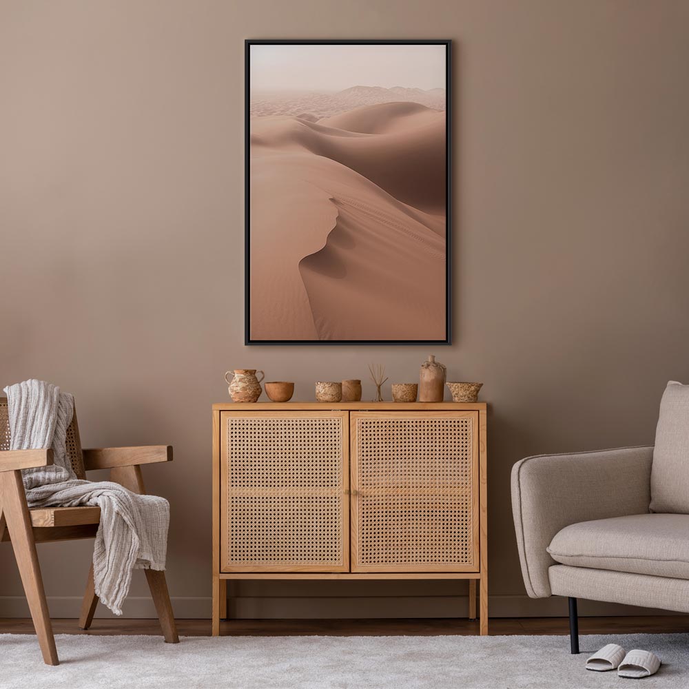 Sandy Desert Landscape Vertical Canvas Print