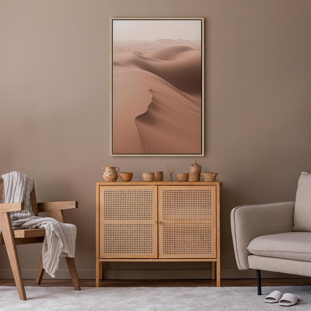 Sandy Desert Landscape Vertical Canvas Print