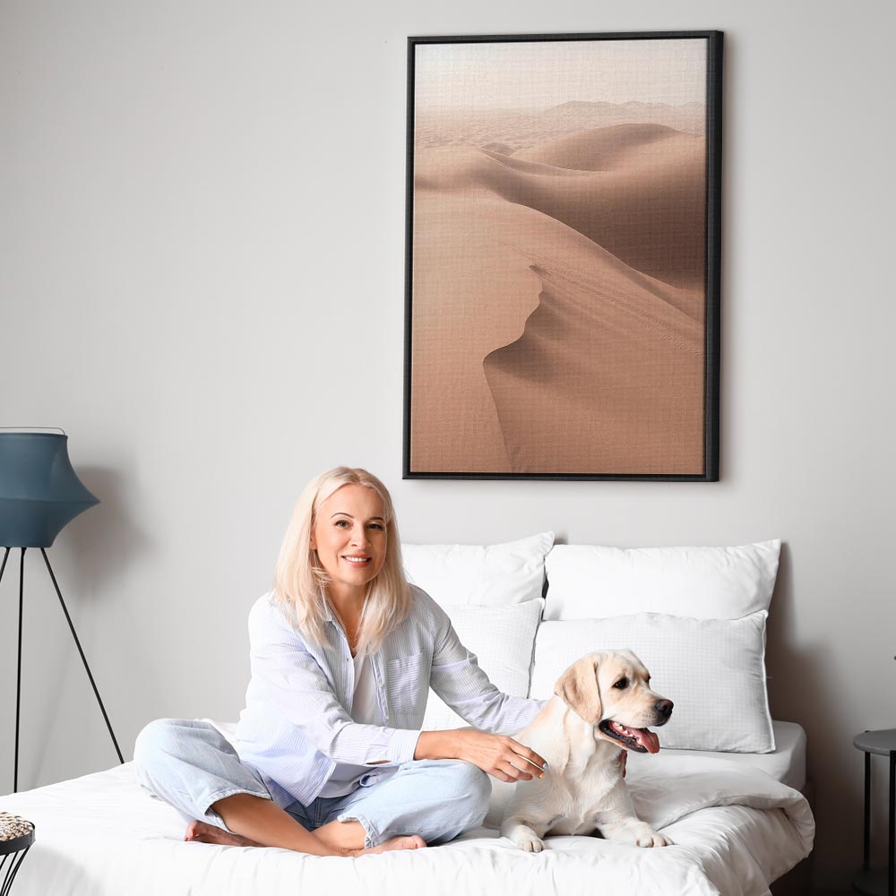 Sandy Desert Landscape Vertical Canvas Print