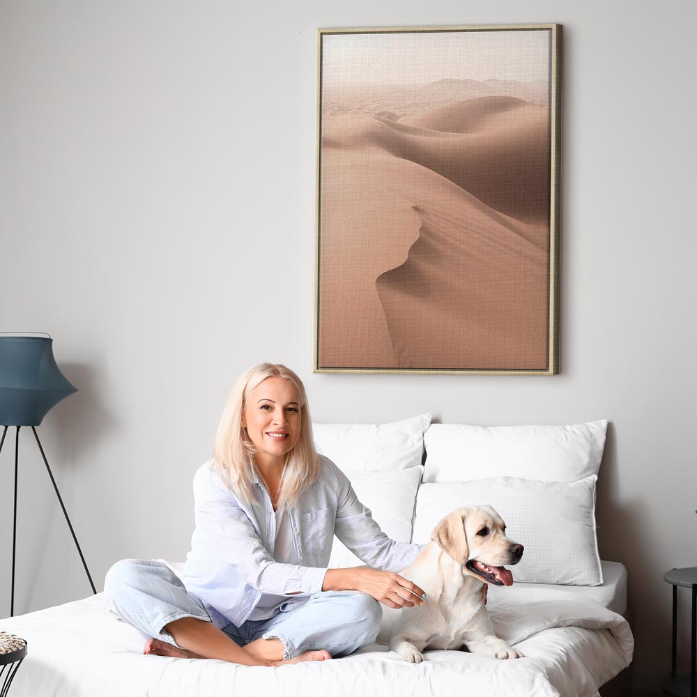 Sandy Desert Landscape Vertical Canvas Print