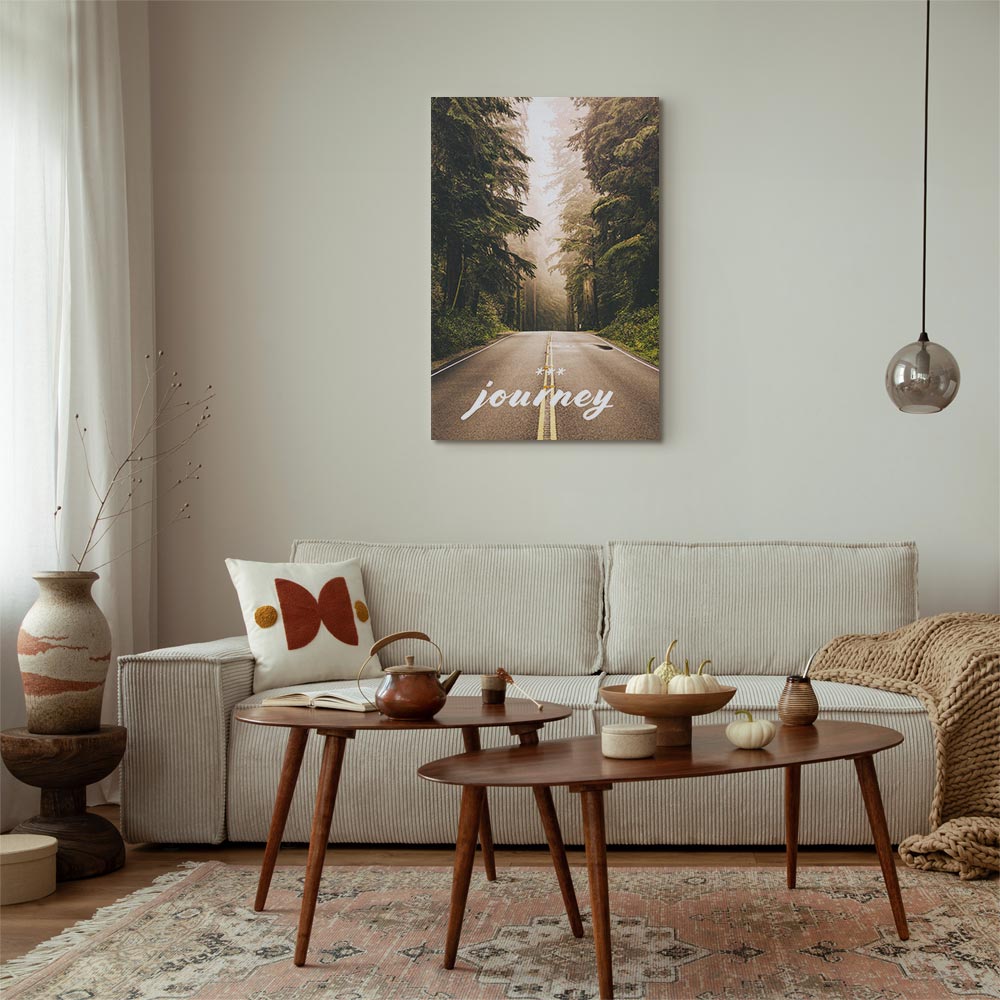 Misty Forest Path Landscape Canvas Print