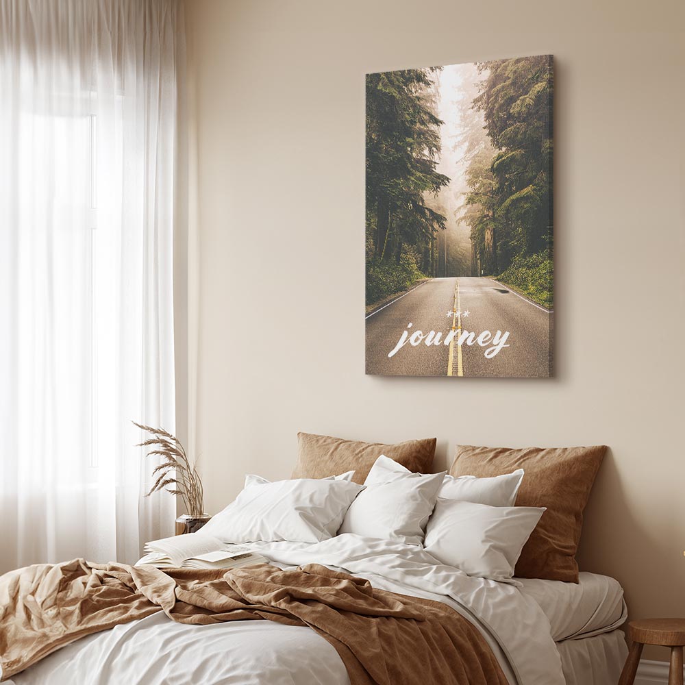 Misty Forest Path Landscape Canvas Print