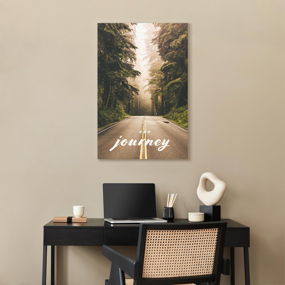 Misty Forest Path Landscape Canvas Print