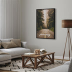 Misty Forest Path Landscape Canvas Print