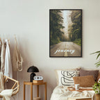 Misty Forest Path Landscape Canvas Print