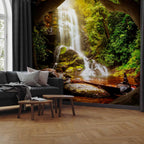 Forest Waterfall Photo Wall Mural