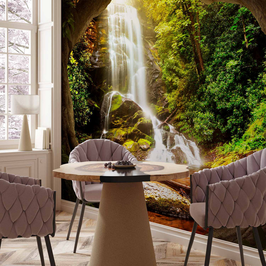 Forest Waterfall Photo Wall Mural