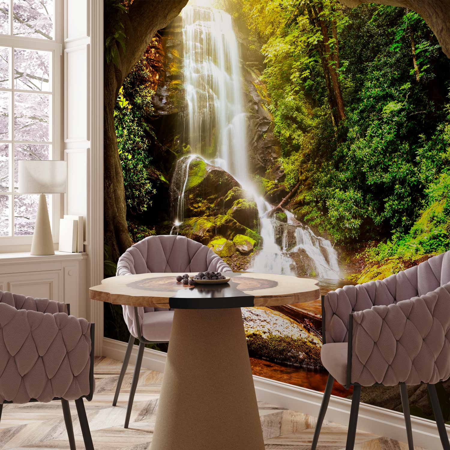 Forest Waterfall Photo Wall Mural