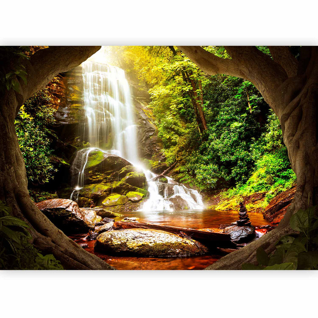 Forest Waterfall Photo Wall Mural