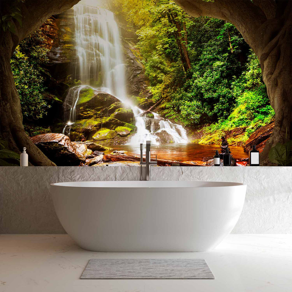 Forest Waterfall Photo Wall Mural