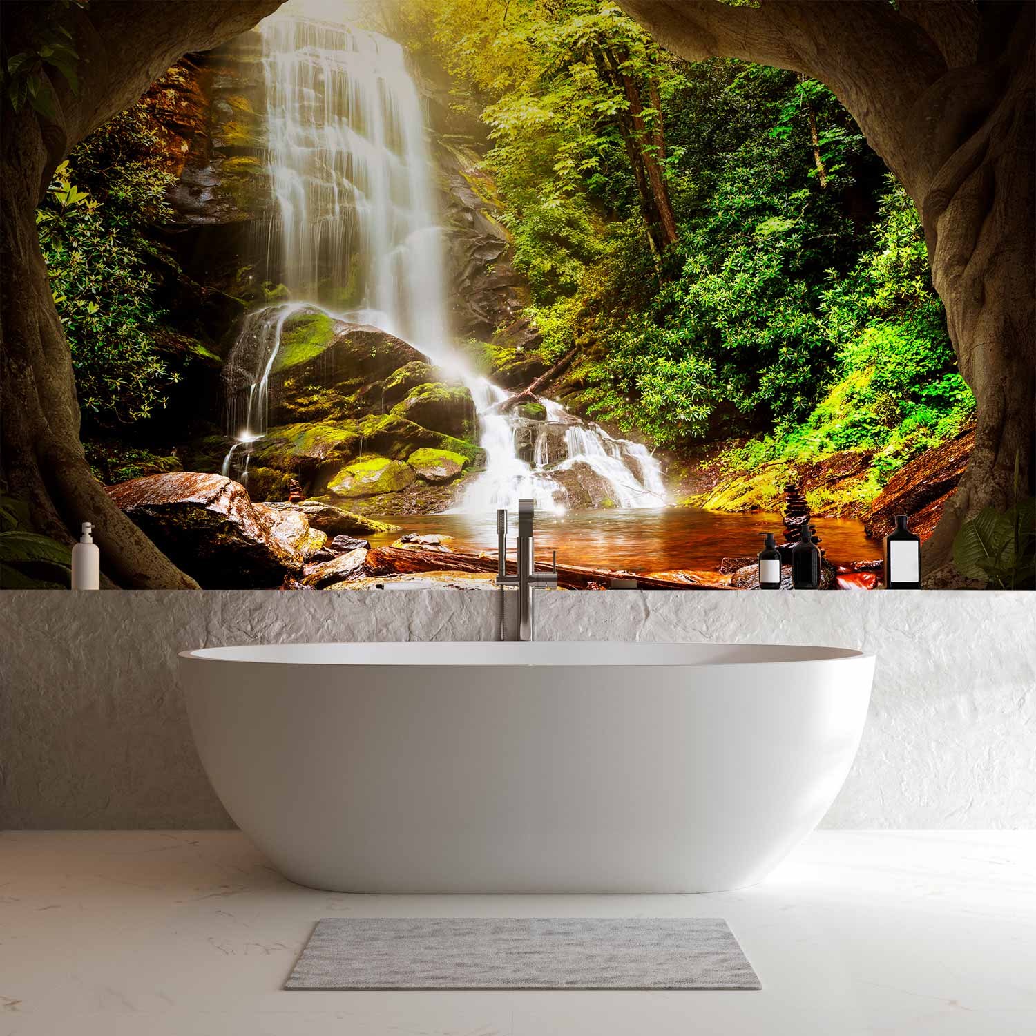 Forest Waterfall Photo Wall Mural