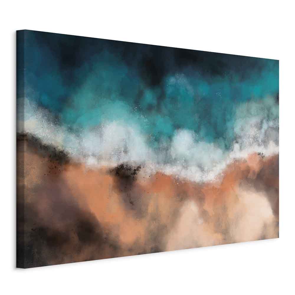 Abstract Sea Waves in Sand Wide Canvas Print