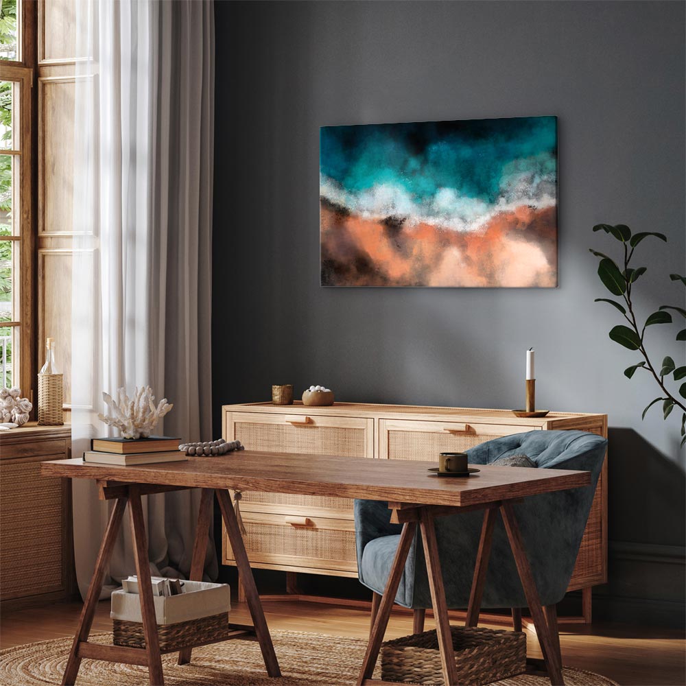 Abstract Sea Waves in Sand Wide Canvas Print