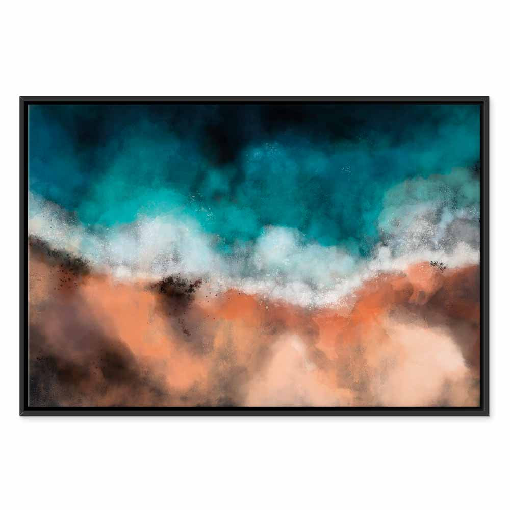 Abstract Sea Waves in Sand Wide Canvas Print