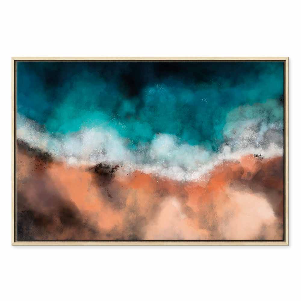 Abstract Sea Waves in Sand Wide Canvas Print