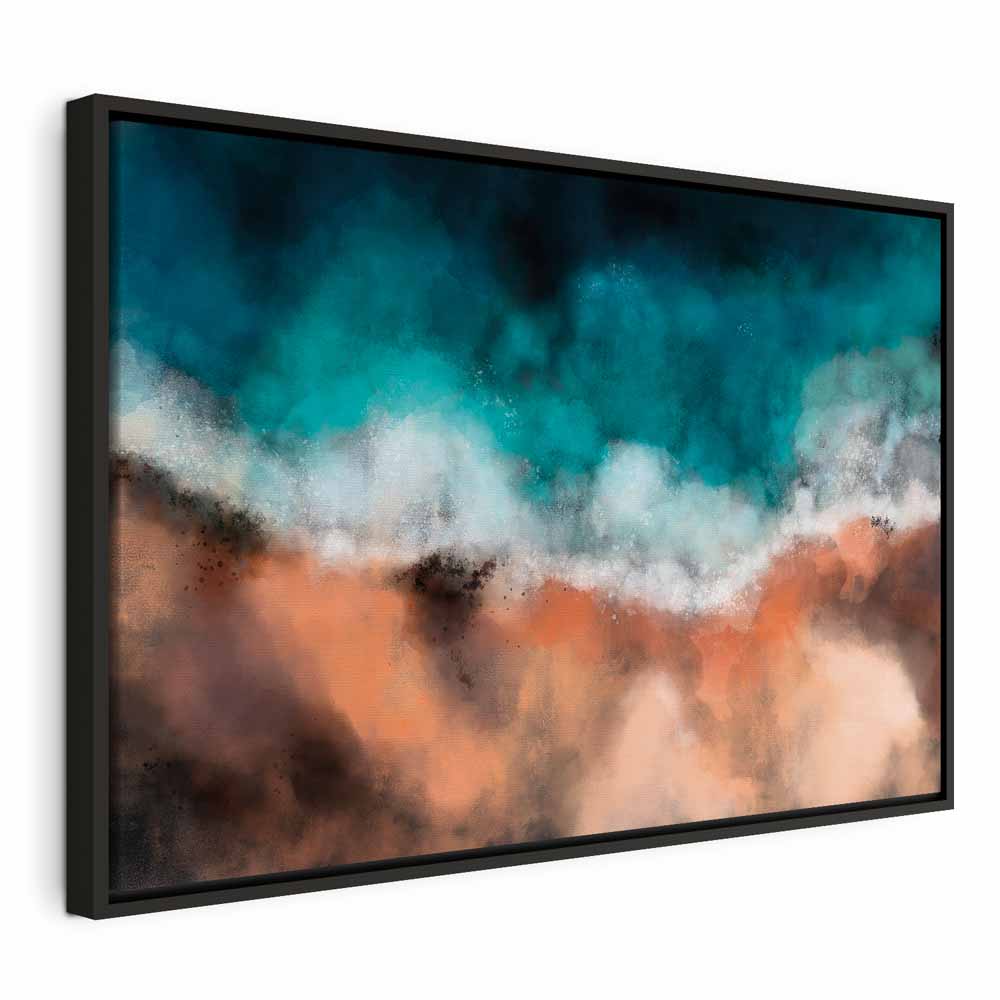 Abstract Sea Waves in Sand Wide Canvas Print