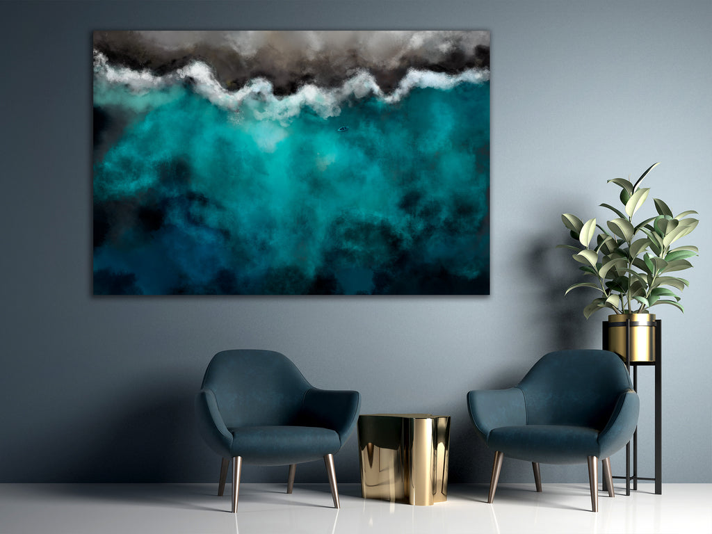 Canvas Print Blue Lagoon 1 Part Wide