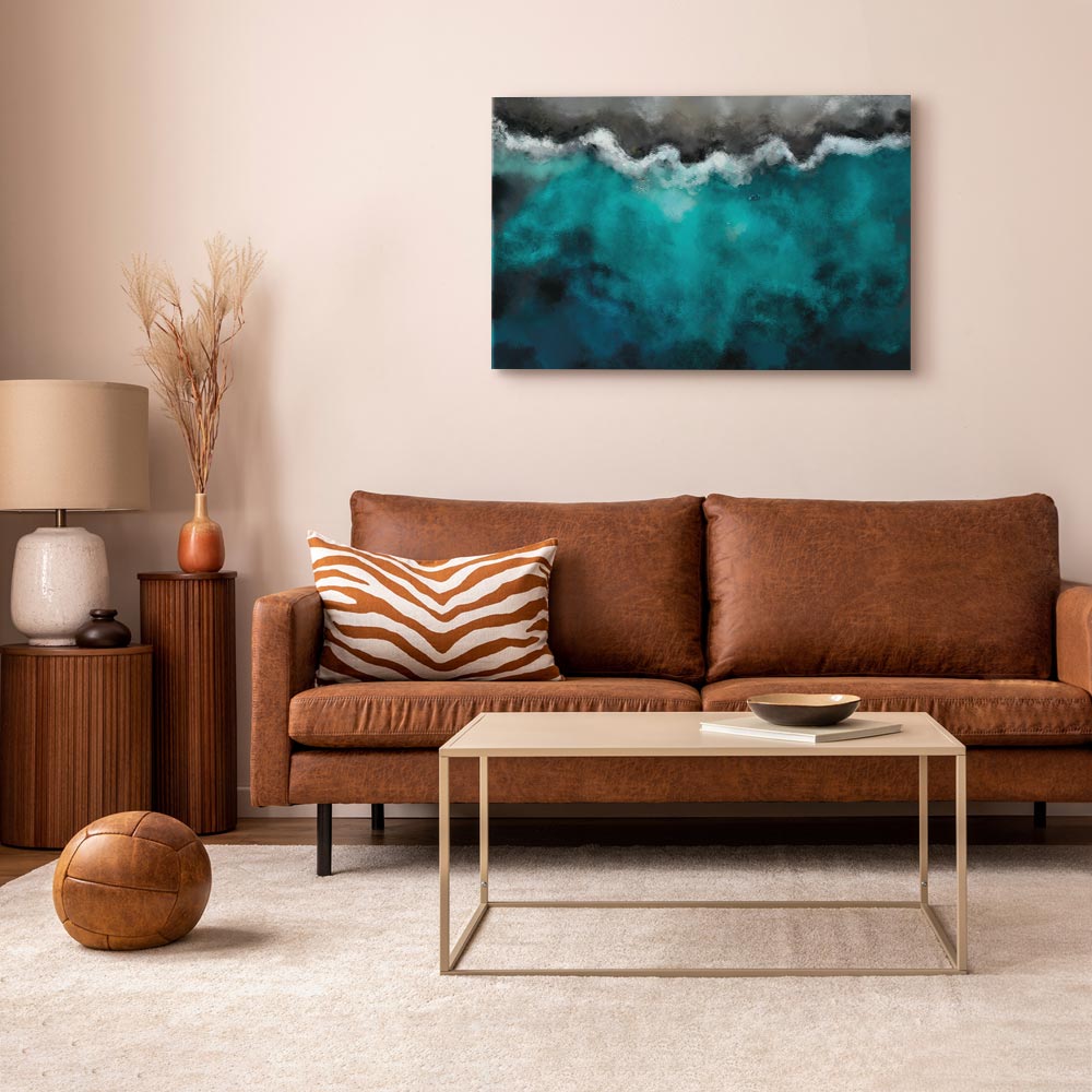 Blue Lagoon Sea Waves Landscape Canvas Print