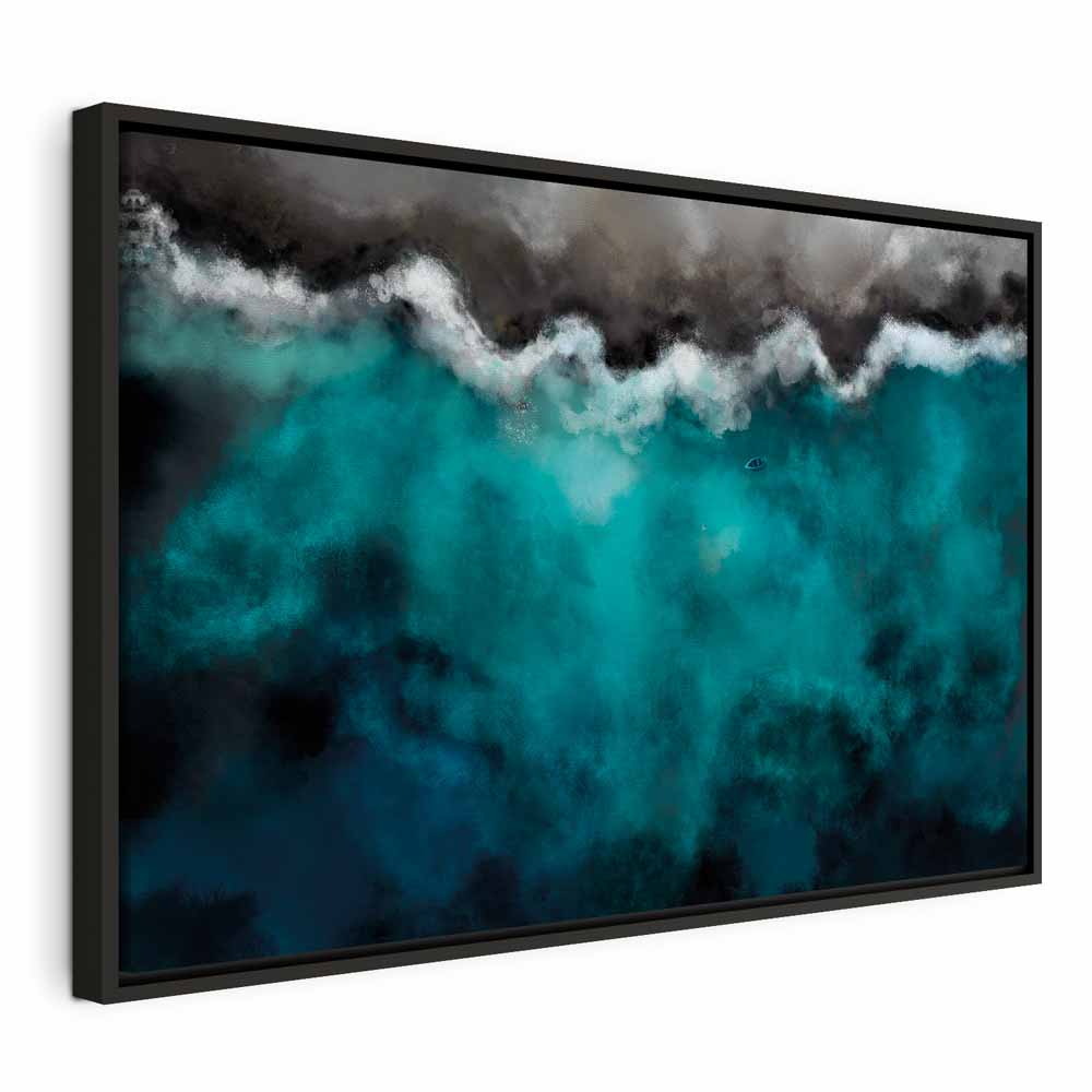 Blue Lagoon Sea Waves Landscape Canvas Print