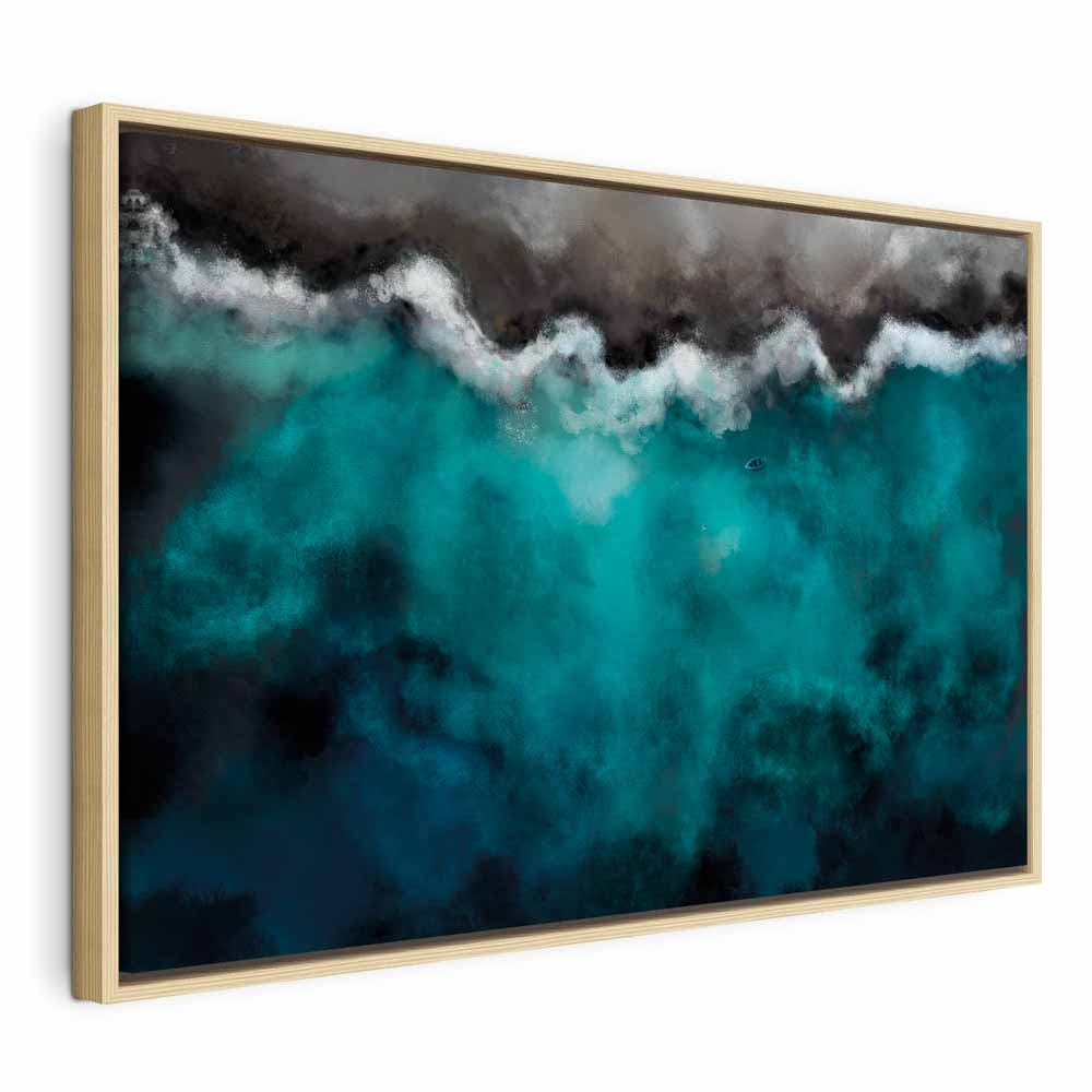 Blue Lagoon Sea Waves Landscape Canvas Print