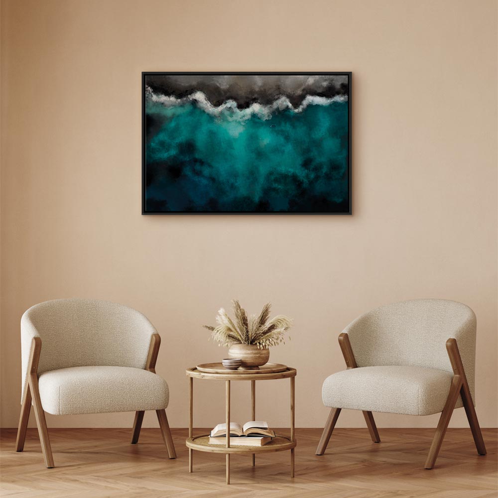 Blue Lagoon Sea Waves Landscape Canvas Print