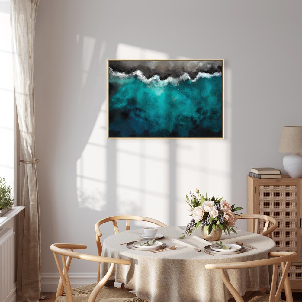 Blue Lagoon Sea Waves Landscape Canvas Print