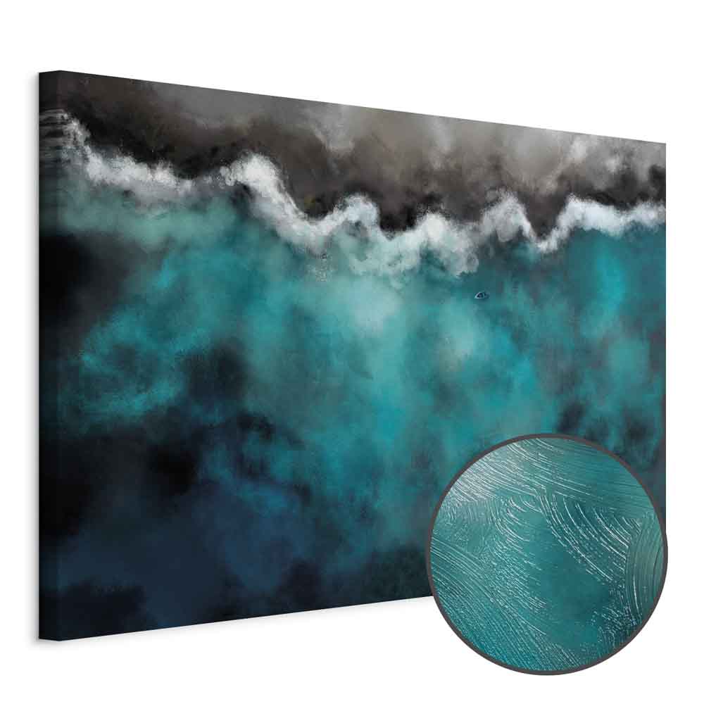 Blue Lagoon Sea Waves Landscape Canvas Print