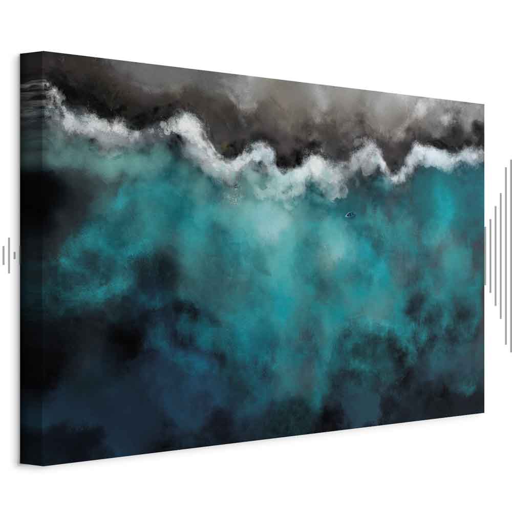 Blue Lagoon Sea Waves Landscape Canvas Print