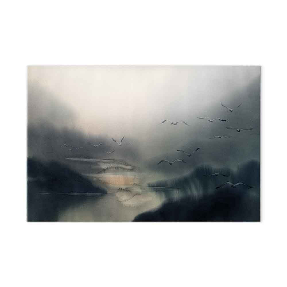 Nostalgic Space Abstract Landscape Canvas Print