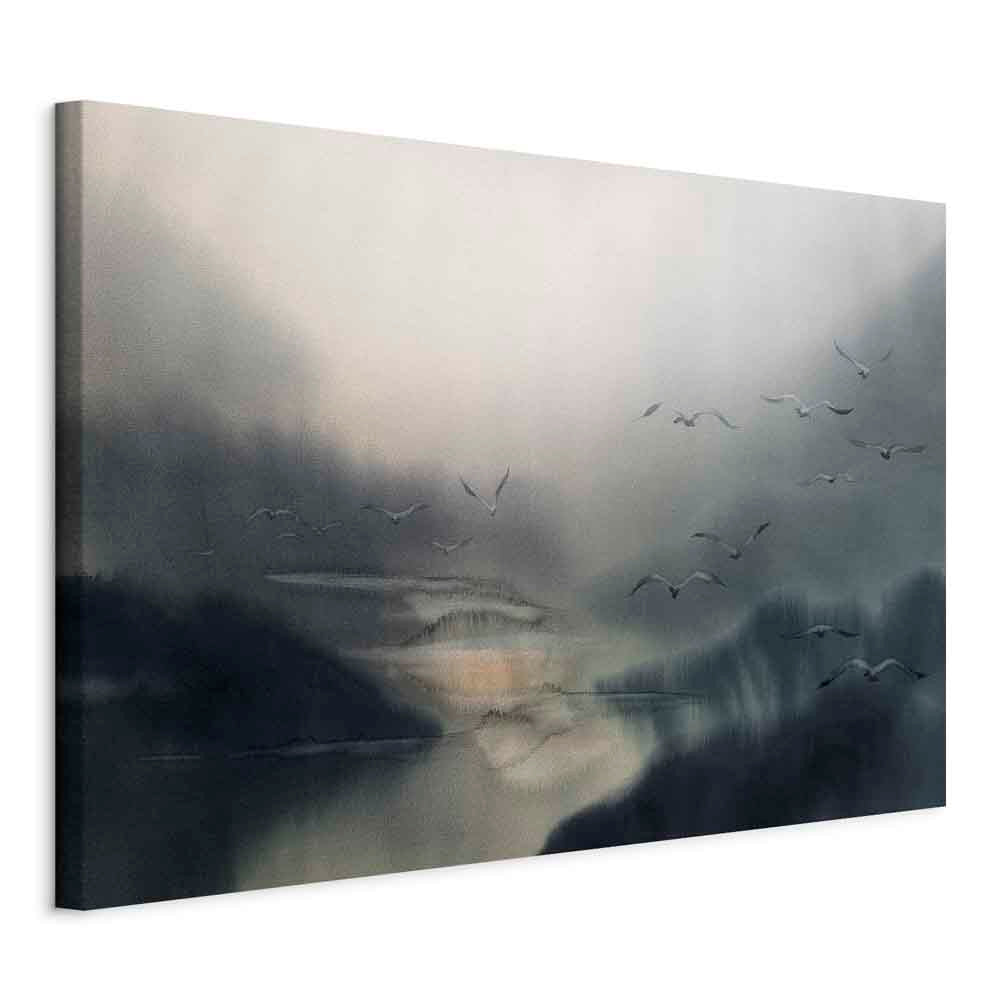 Nostalgic Space Abstract Landscape Canvas Print