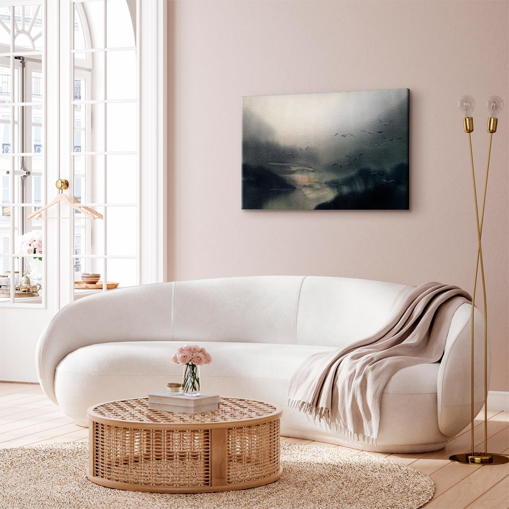 Nostalgic Space Abstract Landscape Canvas Print