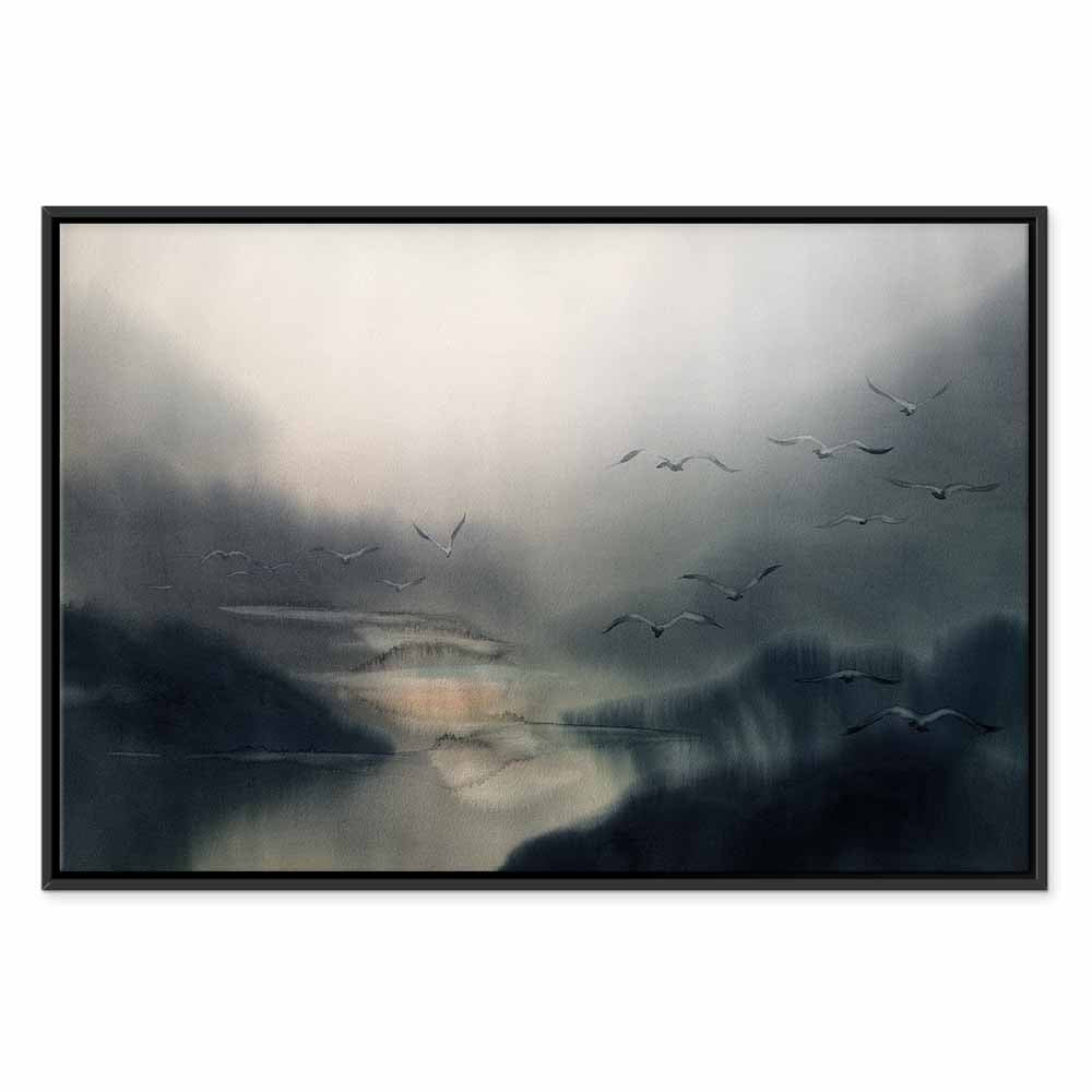 Nostalgic Space Abstract Landscape Canvas Print