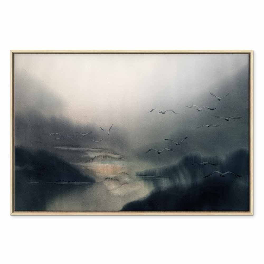 Nostalgic Space Abstract Landscape Canvas Print